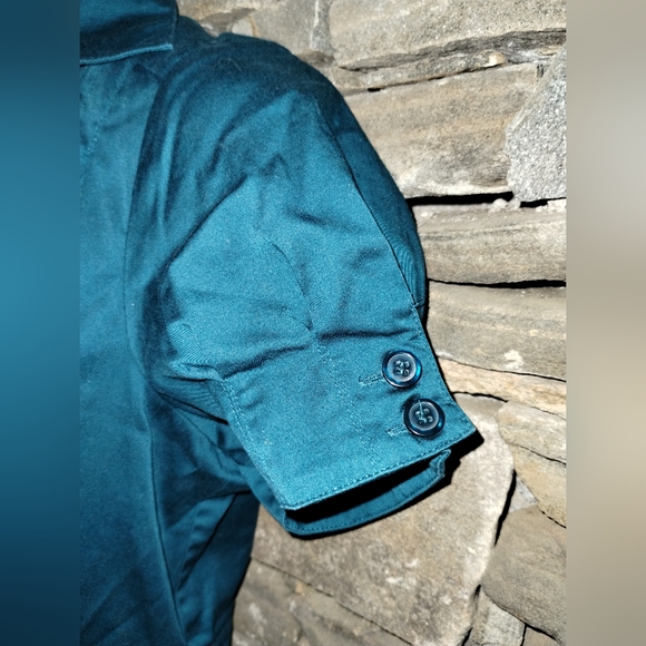 The Limited size 2 button down front collared blue green dress - Picture 2 of 7